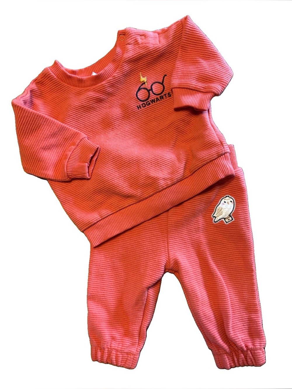Harry Potter Orange Hogwarts Ribbed Baby Sweatshirt & Jogger Set 0/3M